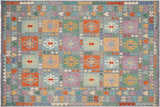 Bohemian Turkish Kilim Francene Hand-Woven Wool Rug - 6'7'' x 9'11''