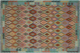 Retro Turkish Kilim Randa Hand-Woven Wool Rug - 8'6'' x 11'2''