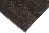 Flat Weave Kilim, Antique, Navaho, Vintage, Handmade, Geometric Kilim Black Brown Hand-Woven Rectangle 100% Wool Area Rug 6 x 8