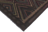 Flat Weave Kilim, Antique, Navaho, Vintage, Handmade, Geometric Kilim Black Green Hand-Woven Rectangle 100% Wool Area Rug 5 x 8