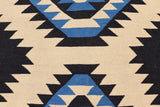 Flat Weave Kilim, Antique, Navaho, Vintage, Handmade, Modern Kilim Beige Blue Hand-Woven Rectangle 100% Wool Area Rug 6 x 9