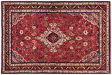 handmade Traditional Kashan Red Blue Hand Knotted RECTANGLE 100% Wool Pile area rug 7x10