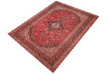 handmade Traditional Kashan Red Black Hand Knotted RECTANGLE 100% Wool Pile area rug 9x13