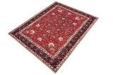 handmade Traditional Tabriz Red Purple Hand Knotted RECTANGLE 100% Wool Pile area rug 8x11