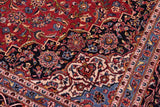 handmade Traditional Kashan Red Blue Hand Knotted RECTANGLE 100% Wool Pile area rug 8x12