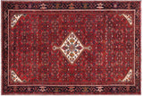 Vintage Antique Tabriz Dawson Red Blue Hand Knotted Wool Rug- 5'10'' x 10'3''