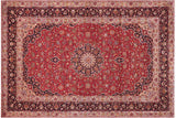 handmade Traditional Kashan Red Purple Hand Knotted RECTANGLE 100% Wool Pile area rug 10x14