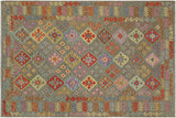 Rustic Turkish Kilim Williams Hand-Woven Wool Rug - 6'10'' x 9'8''