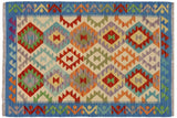 Retro Turkish Kilim Irvin Hand-Woven Wool Rug - 3'4'' x 4'11''