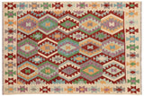 Bohemian Turkish Kilim Caleb Hand-Woven Wool Rug - 5'2'' x 6'3''