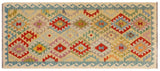 Rustic Turkish Kilim Amirah Hand-Woven Wool Runner - 2'10'' x 6'7''