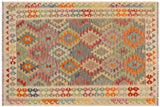 Bohemian Turkish Kilim Valerie Hand-Woven Wool Rug - 4'10'' x 6'5''