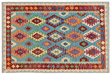 Rustic Turkish Kilim Hannah Hand-Woven Wool Rug - 5'2'' x 6'6''