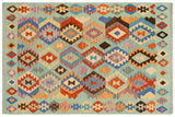 Tribal Turkish Kilim Lamar Hand-Woven Wool Rug - 5'0'' x 6'4''