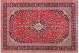 handmade Traditional Kashan Red Blue Hand Knotted RECTANGLE 100% Wool Pile area rug 10x13