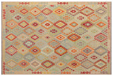 Retro Turkish Kilim Graham Hand-Woven Wool Rug - 9'1'' x 12'3''