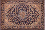 handmade Traditional Tabriz Blue Orange Hand Knotted RECTANGLE 100% Wool Pile area rug 9x13