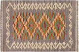 Chic Kilim Daniella Gray Beige Hand-Woven Wool Rug-2'0'' x 3'2''