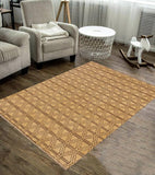 handmade Geometric Balouchi Beige Brown Hand Knotted RECTANGLE 100% WOOL area rug 4' x 6'