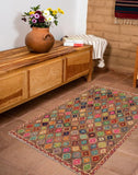 handmade Geometric Balouchi Brown Beige Hand Knotted RECTANGLE 100% WOOL area rug 3' x 5'