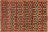 handmade Geometric Balouchi Brown Rust Hand Knotted RECTANGLE 100% WOOL area rug 3' x 5'