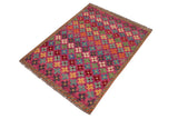 handmade Geometric Balouchi Pink Orange Hand Knotted RECTANGLE 100% WOOL area rug 3' x 5'