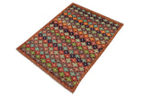 handmade Geometric Balouchi Maroon Orange Hand Knotted RECTANGLE 100% WOOL area rug 3' x 5'