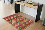 Modern Balochi Dominiqu Hand Knotted Wool Rug - 3'4'' x 4'10''