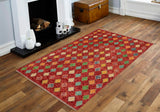 handmade Geometric Balouchi Red Blue Hand Knotted RECTANGLE 100% WOOL area rug 3' x 5'