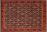 handmade Transitional Kafkaz Blue Red Hand Knotted RECTANGLE 100% WOOL area rug 8 x 10