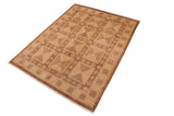 handmade Transitional Kafkaz Brown Tan Hand Knotted RECTANGLE 100% WOOL area rug 8 x 10