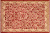 handmade Transitional Kafkaz Red Tan Hand Knotted RECTANGLE 100% WOOL area rug 8 x 10