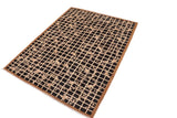 handmade Transitional Kafkaz Black Lt. Brown Hand Knotted RECTANGLE WOOL&SILK area rug 8 x 10