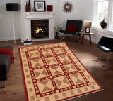 handmade Transitional Kafkaz Red Tan Hand Knotted RECTANGLE 100% WOOL area rug 8 x 10