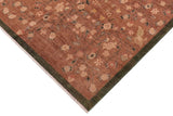 handmade Transitional Kafkaz Lt. Brown Green Hand Knotted RECTANGLE 100% WOOL area rug 8 x 10