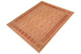 handmade Transitional Kafkaz Tan Rust Hand Knotted RECTANGLE 100% WOOL area rug 8 x 10