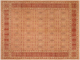 handmade Transitional Kafkaz Tan Rust Hand Knotted RECTANGLE 100% WOOL area rug 8 x 10