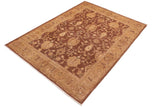 handmade Transitional Lahore Brown Tan Hand Knotted RECTANGLE 100% WOOL area rug 8 x 10