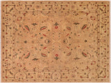 handmade Traditional Kafkaz Tan Beige Hand Knotted RECTANGLE 100% WOOL area rug 8  x 10 