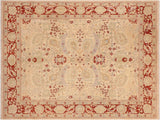 Oriental Ziegler Rae Beige Red Wool Rug - 8'1