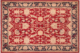 Boho Chic Ziegler Cherri Red/Blue Wool Rug - 6'4