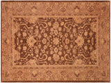 handmade Traditional Kafkaz Brown Tan Hand Knotted RECTANGLE 100% WOOL area rug 6  x 9 