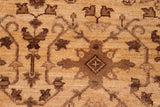 handmade Transitional Kafkaz Beige Brown Hand Knotted RECTANGLE 100% WOOL area rug 6 x 9