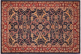 handmade Transitional Kafkaz Blue Red Hand Knotted RECTANGLE 100% WOOL area rug 6 x 9