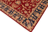 handmade Transitional Kafkaz Red Blue Hand Knotted RECTANGLE 100% WOOL area rug 6 x 9