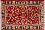 Oriental Ziegler Jammie Red/Blue Wool Rug - 6'3