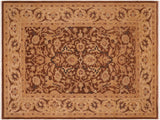 handmade Traditional Kafkaz Brown Tan Hand Knotted RECTANGLE 100% WOOL area rug 6  x 9 