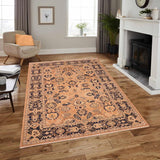 handmade Transitional Kafkaz Rose Blue Hand Knotted RECTANGLE 100% WOOL area rug 6 x 9