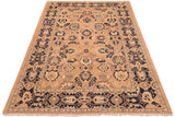 handmade Transitional Kafkaz Rose Blue Hand Knotted RECTANGLE 100% WOOL area rug 6 x 9