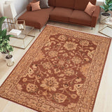 handmade Transitional Lahore Brown Tan Hand Knotted RECTANGLE 100% WOOL area rug 6 x 9